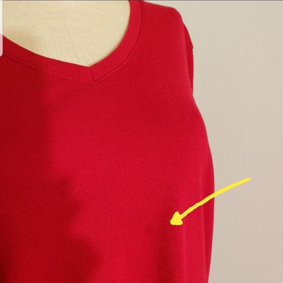 St John's Bay long sleeved red cotton Tee size PL - Picture 5 of 6